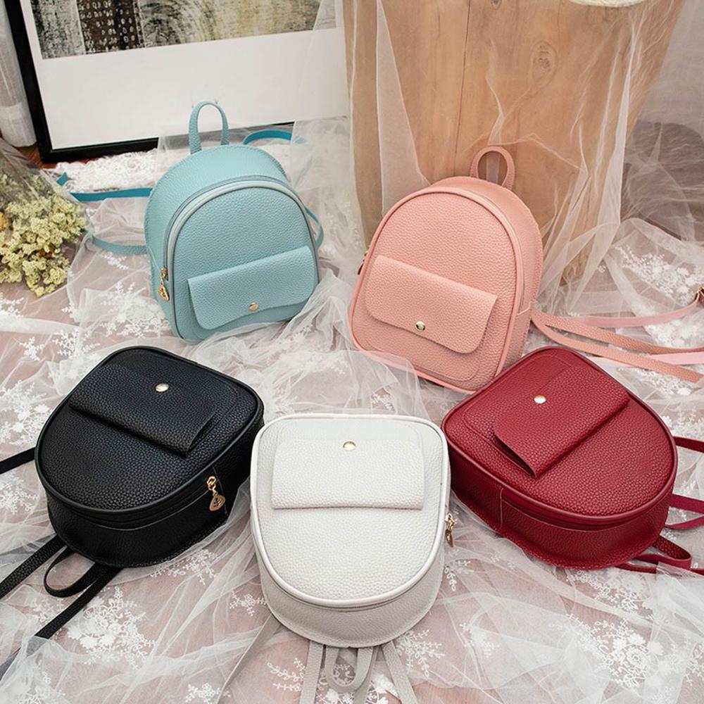 Women Shoulders Small Backpack Letter Purse Mobile Phone Simple Ladies Travel Bag Student School Backpacks