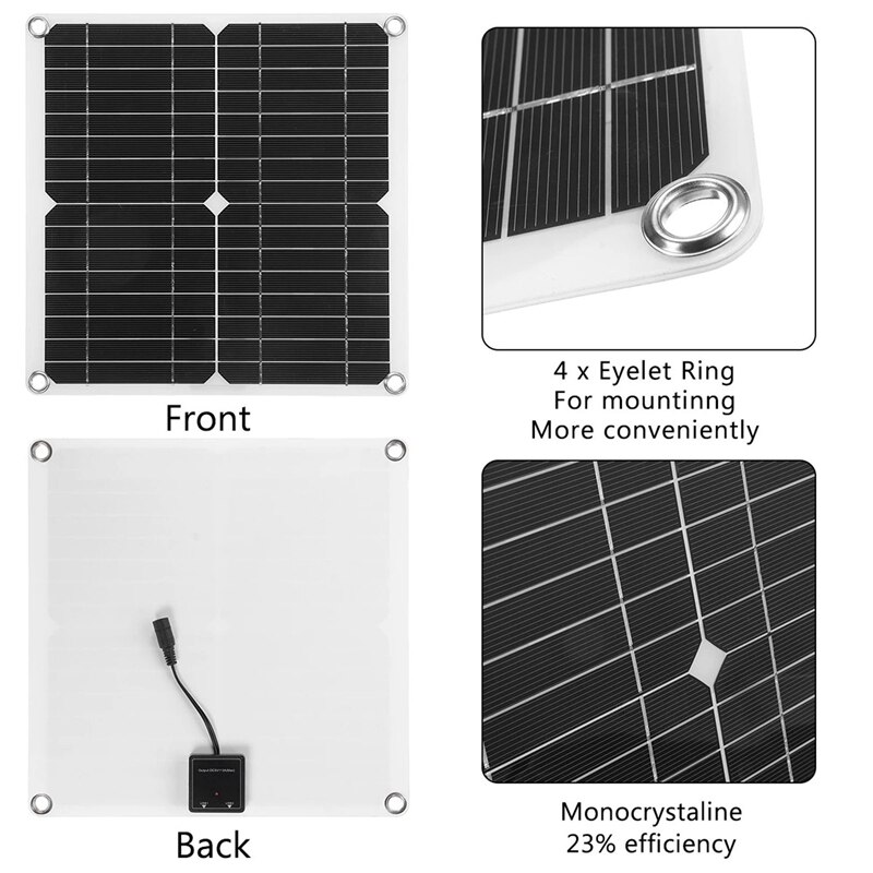 YO-Solar Panel Charger, 100W Dual USB DC 18V Flexible Solar Charging Board, Car Battery, Mobile Phone Solar Charger