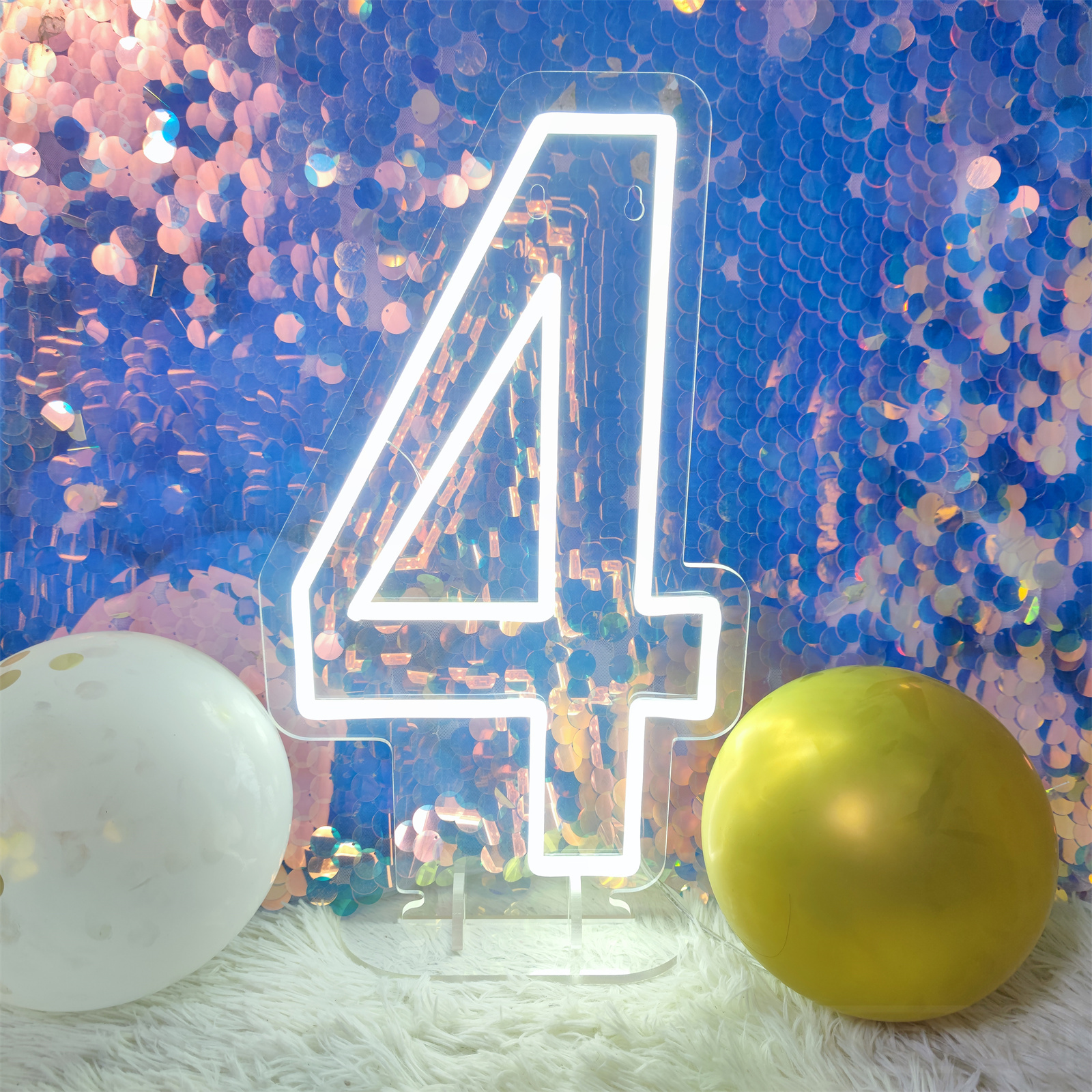 Letrero de neón con números, luces acrílicas de cumpleaños de 0 a 9 con interruptor para aniversario, boda, , negocios, salón de belleza, decoración de pared, 40cm