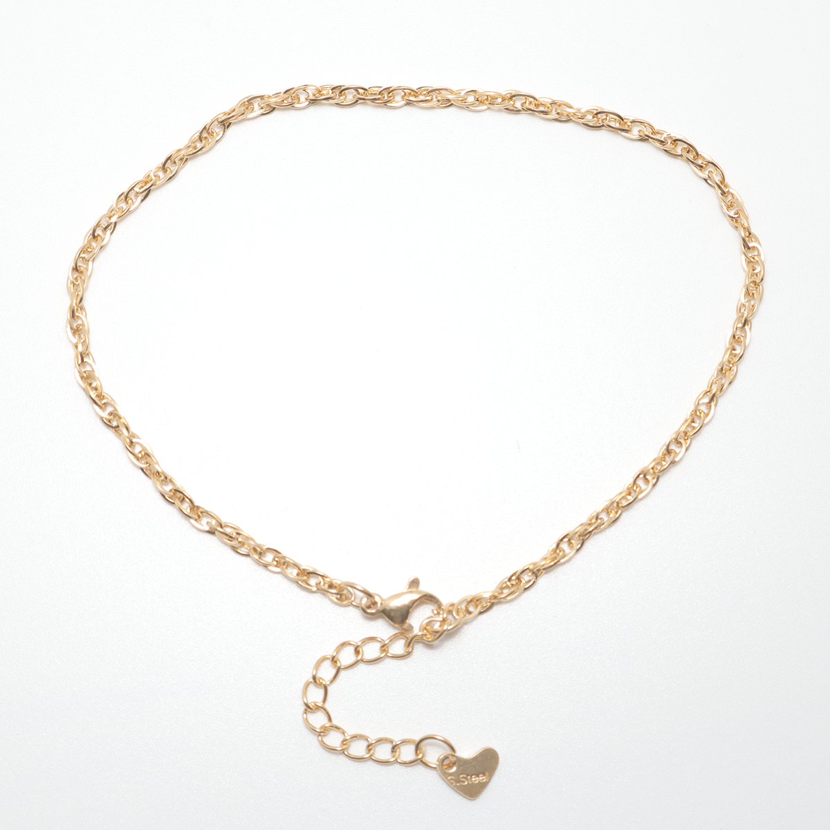 Chain Enkelband 304 Rvs Gold Kleur Twisted Draad Enkelband Voor Vrouwen Zomer Strand Blootsvoets Sieraden, 1 Stuk