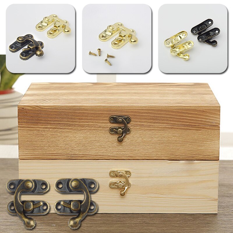 Loquet de boîte en fer Bronze 10 pièces, loquet de verrouillage, bois bijoux valise boucle Clip fermoirs Vintage quincaillerie de meubles