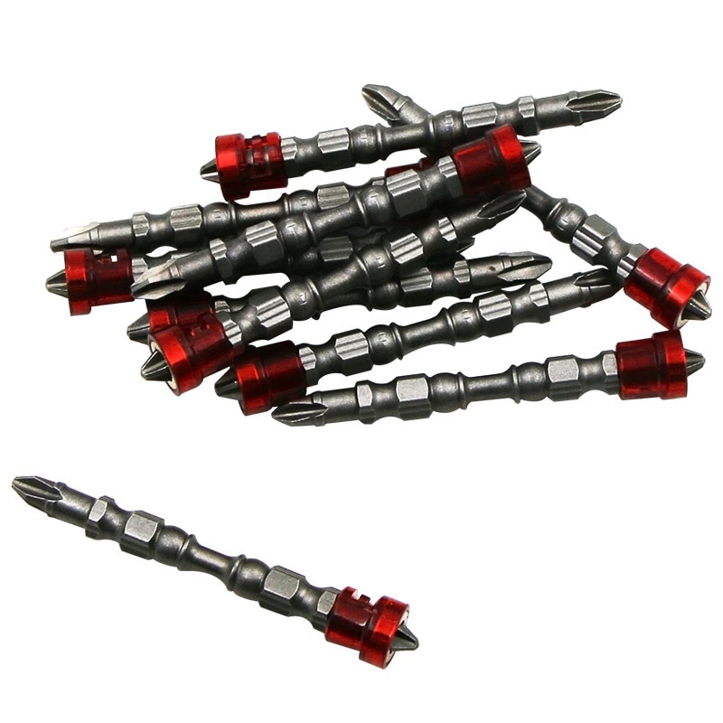 Rødt hoved 1/4 "skruetrækker bits magnet driver hex skaft med magnetizer kryds magnetisk bit hånd elektrisk skrueværktøj tilbehør