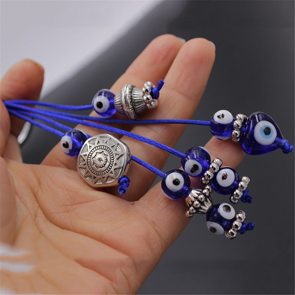 Turkish Blue Eye Keychain Personality Key Ring Pendant Simple Evil Eyes Jewelry Wall Car Hanging Home Decorations