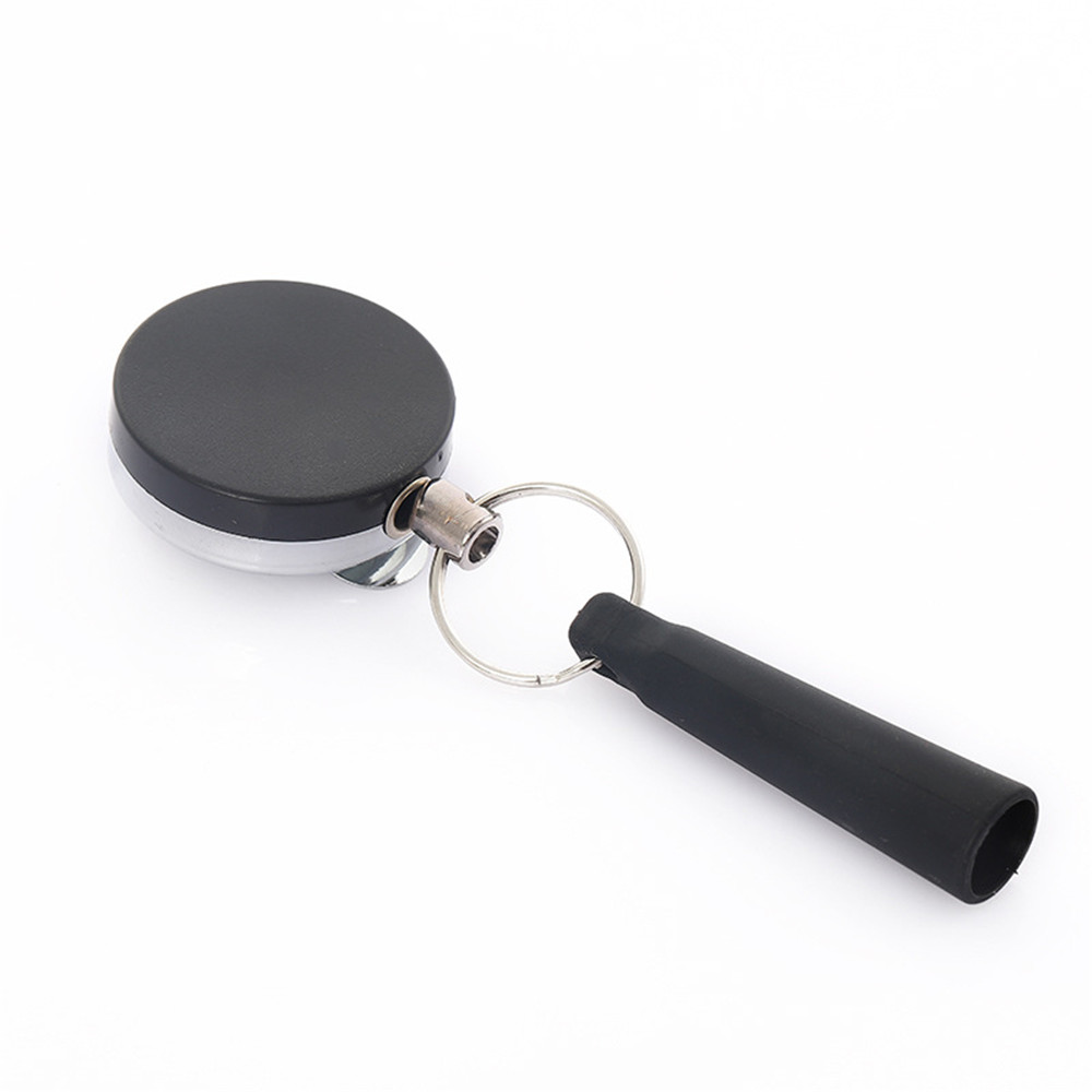 Intrekbare Badge Reel Pull Sleutelhanger Roestvrij Staal Draagbare Pen Houder Naamplaatje Id Kaarthouder Auto Sleutelhanger Riem clip Pen Cap
