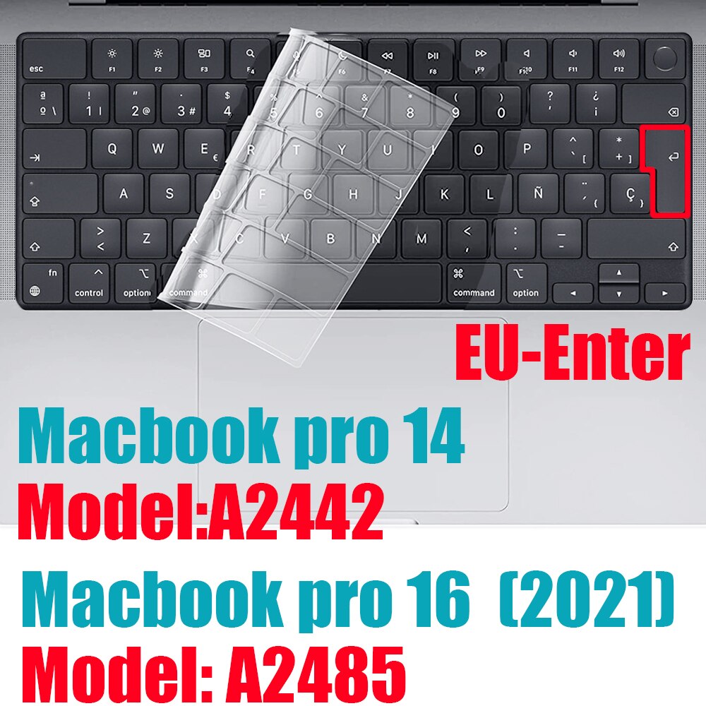 For Macbook pro14 M1 keyboard cover A2442 Macbook pro16 M1 A2485 TPU Transparent keyboard film For macbook pro 14 case
