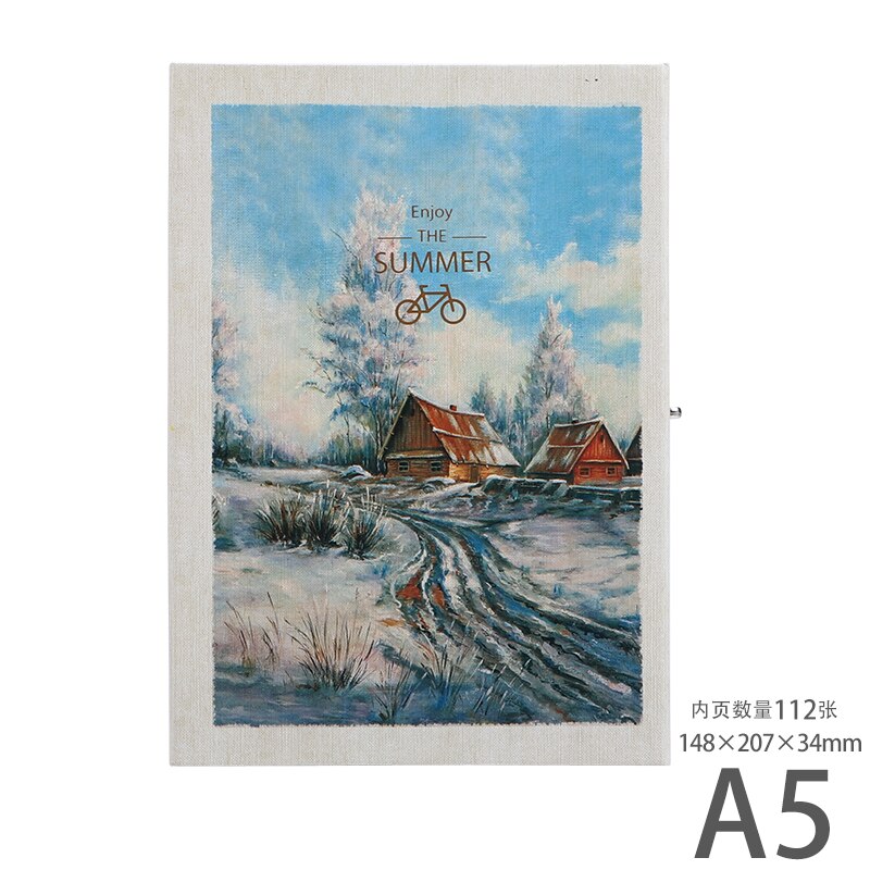 WENGU Autumn In Paris Boxed Lock Code Book A5 Password Notebook Diary 1PCS: Snow