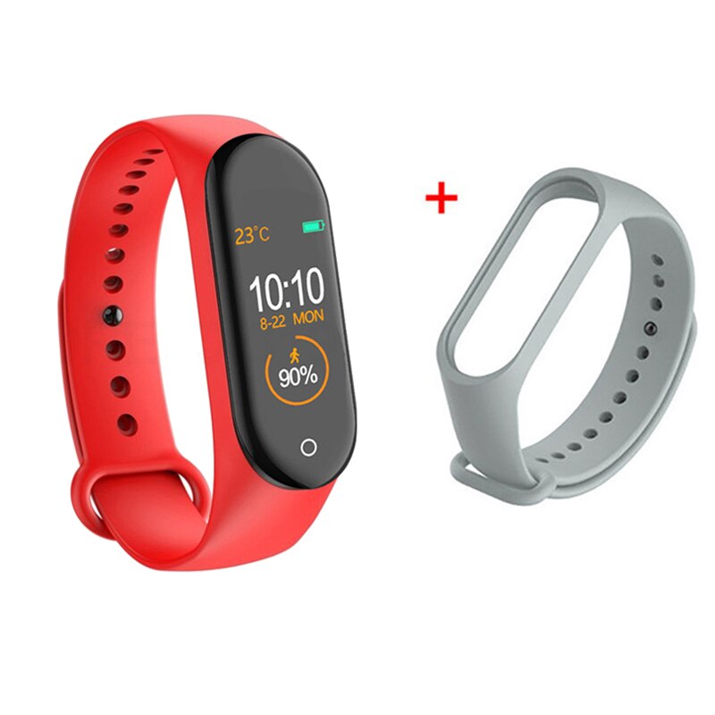 M4 Smart bracelet Watch band 4 Fitness Tracker Sport Heart Rate Blood Pressure Smartband Monitor Health Wristband PK M3 band 4: Red with strap 2