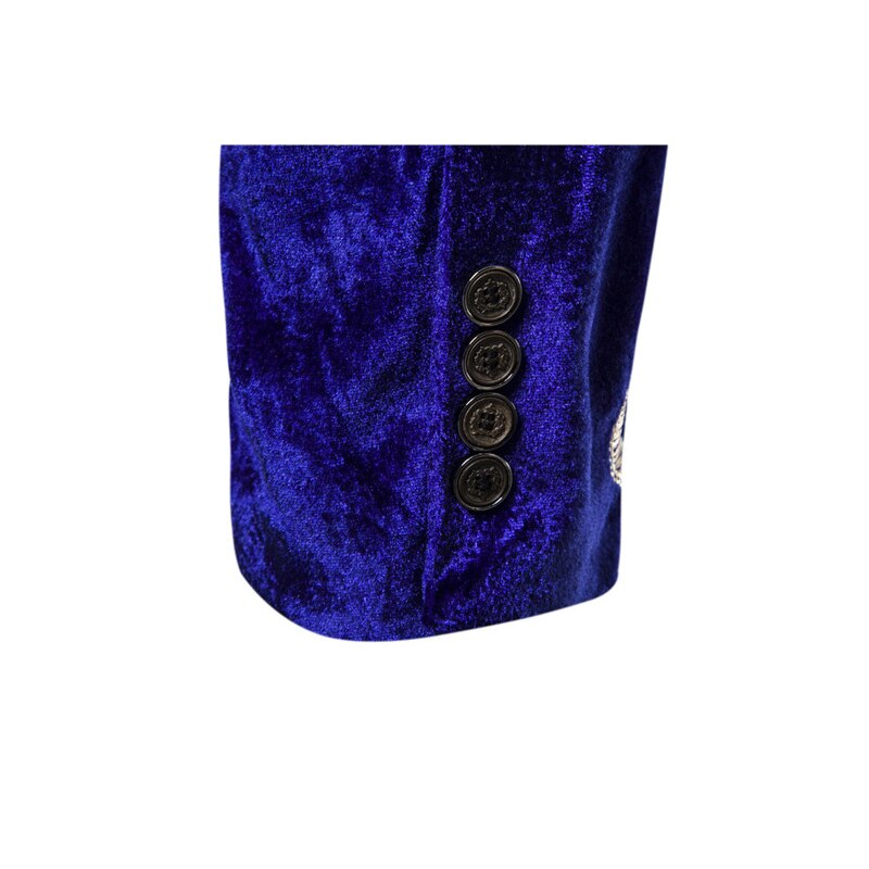 Shenrun Mannen Blazers Winter Jassen Fluwelen Mode Borduren Jasje Stadium Jurk Zanger Gastheer Muzikant Kostuum Zwart Blauw Rood