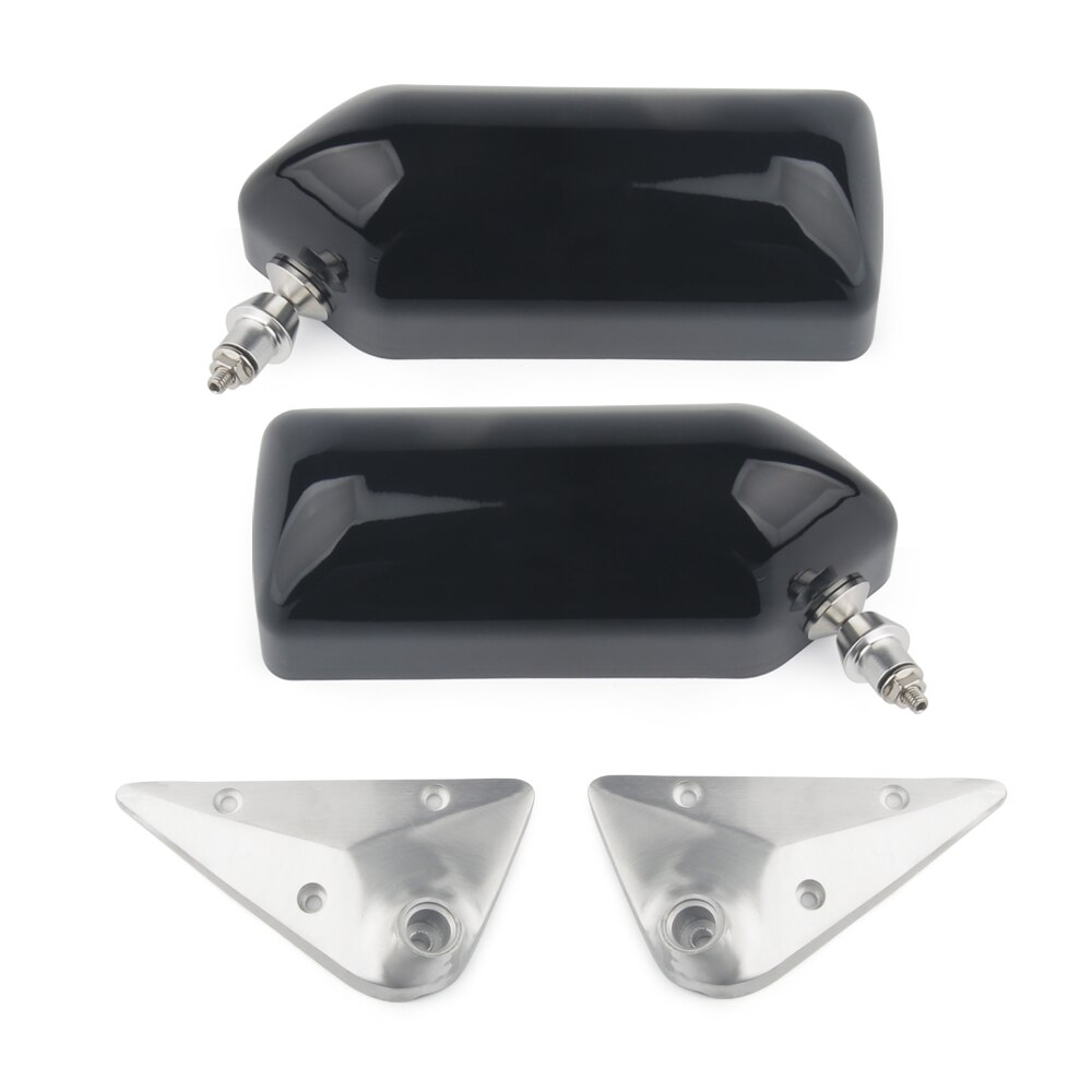 Rétroviseur de voiture rétro en grain de carbone, 2 pièces, Style artisanal carré F1, avec support métallique en Surface, miroir bleu: black