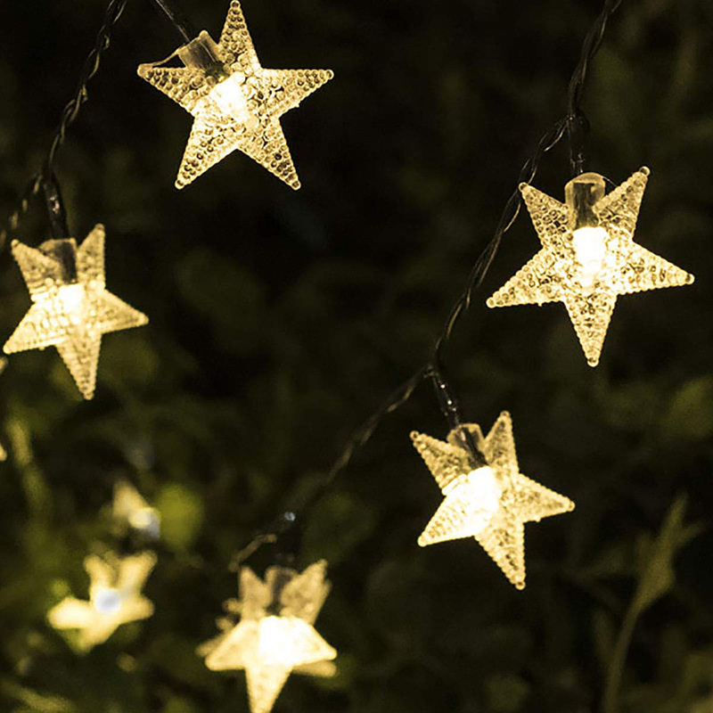 Solar-Stern-Lichterkette für den Außenbereich, wasserdicht, solarbetrieben, LED-Lichterkette für Weihnachten, Terrasse, Garten, Hof, Veranda, Hochzeitsdekoration