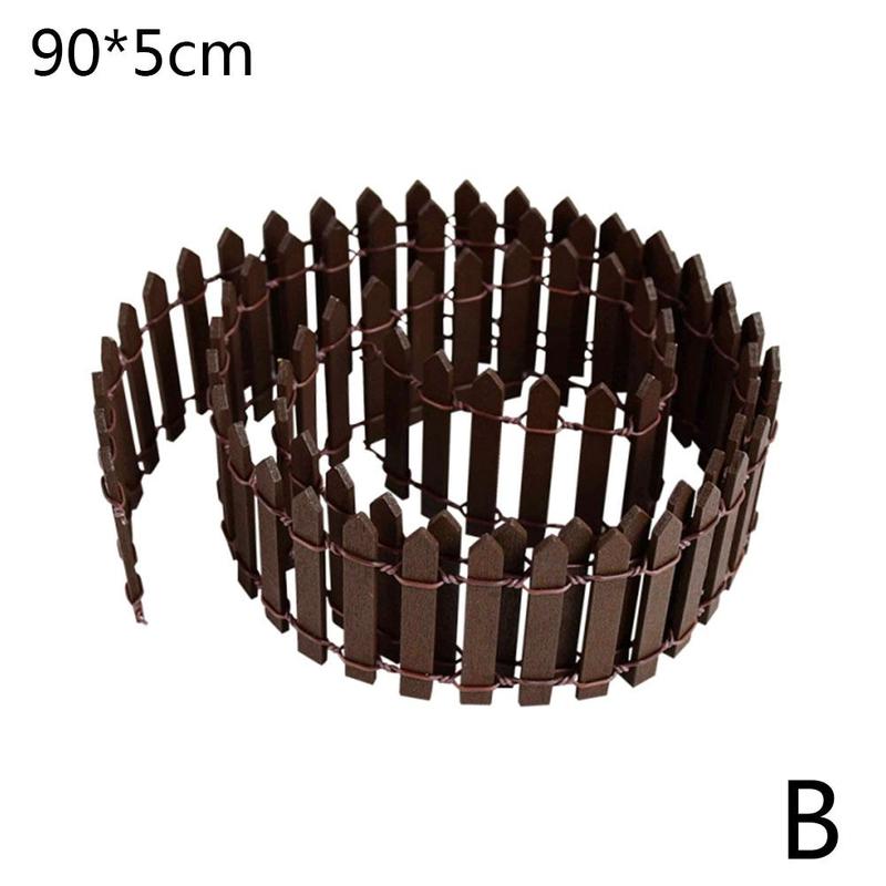 90/roll 3cm 5cm Mini Wooden Fence Wood Barrier DIY Mini Landscape Fairy Garden Figurines Miniatures Accessories Handmade Crafts: brown 90x5cm