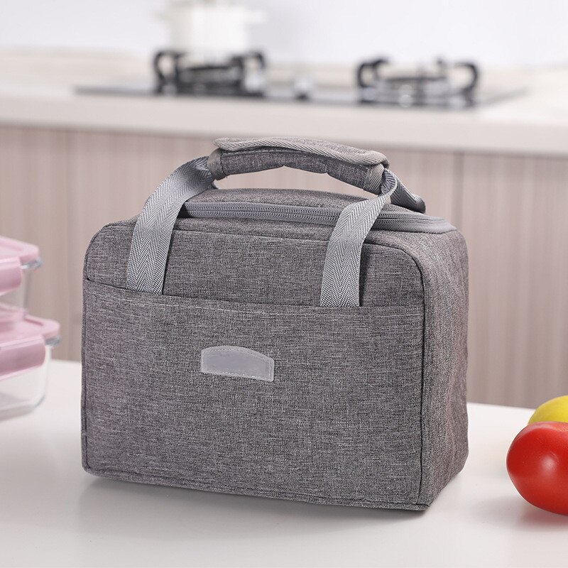 1 Pc Draagbare Grote Lunch Tas Waterdicht Voedsel Picknick Lunch Box Bag Geïsoleerde Vrouwen Koeler Zakken Verse Bento Voedsel Pouch: gray