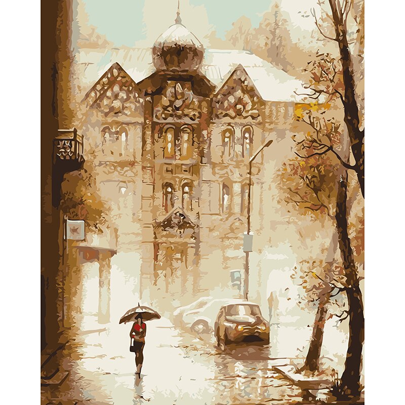 Street Painting By Numbers City Landscape Carriage Painting By Numbers Set Building Painting By Adults Number Scenery Home Decor: 001landscape