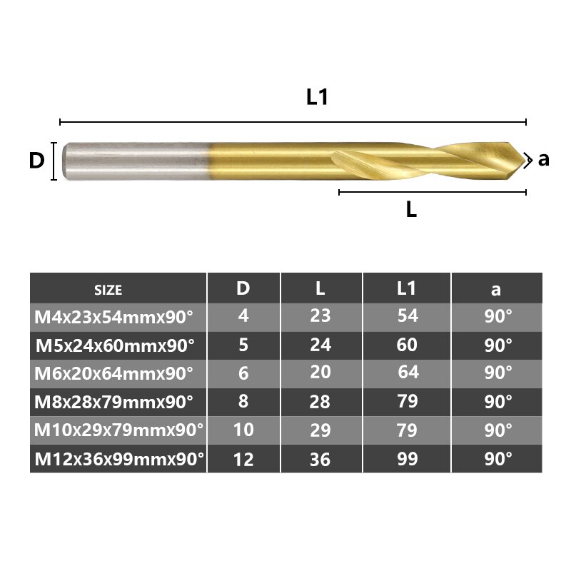 XCAN 90 Degrees Chamfering Milling Cutter 4/5/6/8/10/12mm Titanium Coated HSS Chamfer End Mill