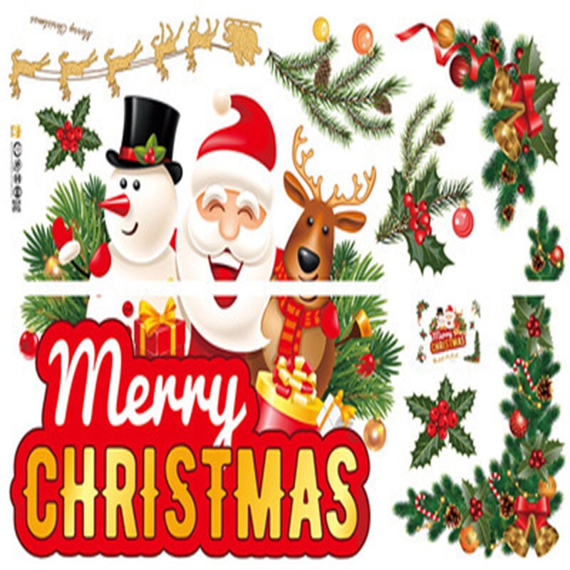 Christmas decorations scene layout decoration stickers window glass window stickers wall stickers: 3