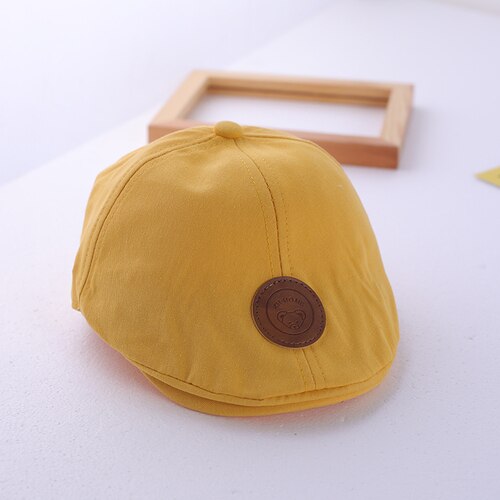 Cappello del bambino primavera e in autunno sottile del ragazzo Coreano dei bambini della protezione del bambino del berretto da baseball marea: giallo