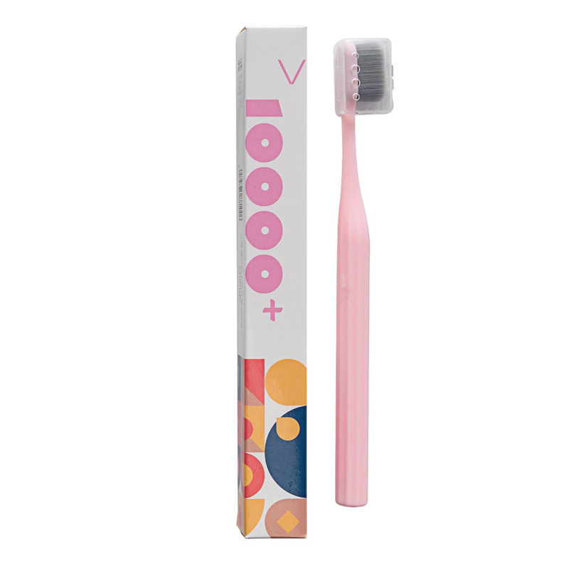 Superzachte student bamboe houtskooltandenborstel Zacht haar Volwassen tienduizend haar tandenborstel High End tanden bleken gereedschap tandheelkundige: Bruin