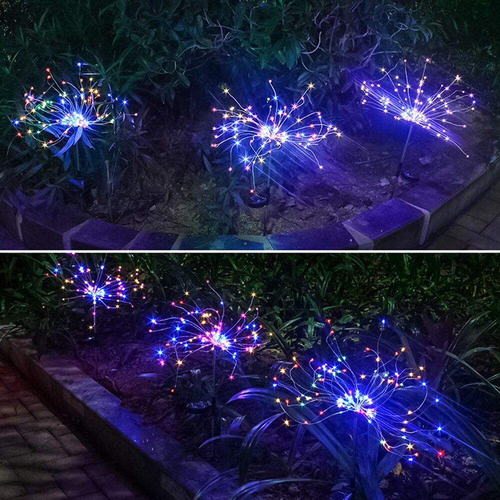 Solar- angetrieben Freien Gras Globus Löwenzahn Lampe 90/120/198 LED Für Garten Rasen Landschaft Lampe Licht