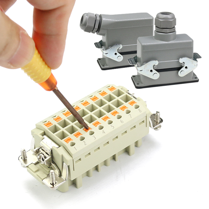 WZAZDQ Heavy Duty connector (granaatscherven-krimpaansluiting) 6-10-16-24-32-48 kernpin industriële waterdichte luchtvaartstekkerdoos