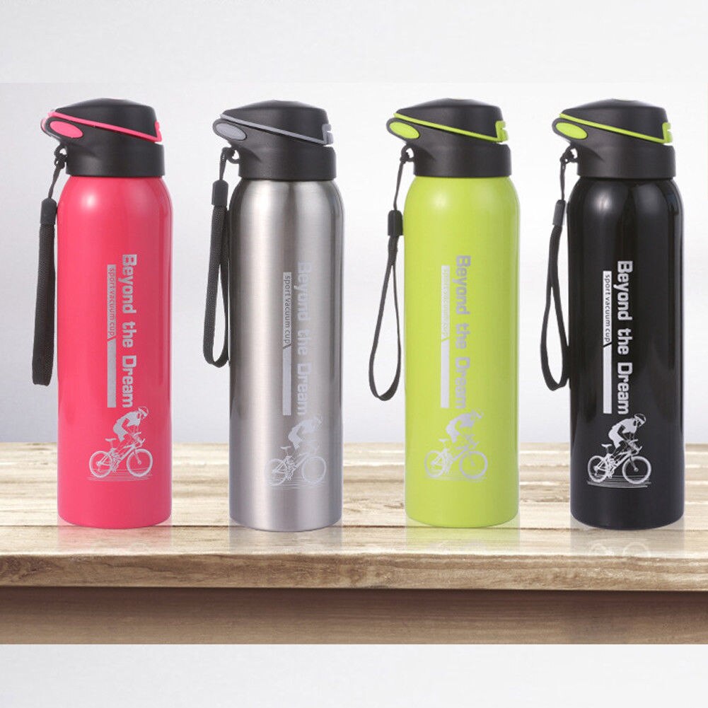 500 ML Bike Water Bottle Outdoor Sport Portable Bicycle Kettle Thermos Water Bottle Stainless Steel Mountain Cycling Bottle