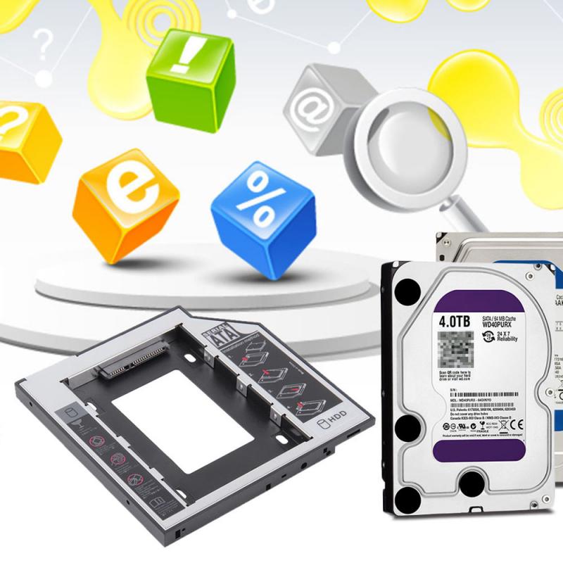 universel 2nd HDD Caddy 12.7mm pour 2.5 "2 to SATA 3.0 boîtier SSD boîtier de disque dur boîtier + LED pour ordinateur portable CD DV Optibay