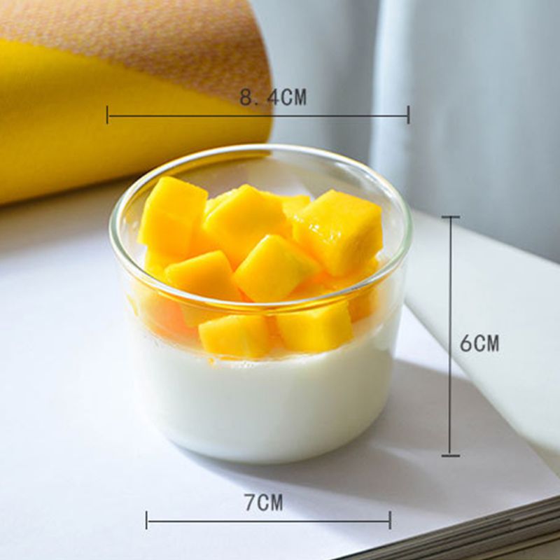 ♕SHoge Temperatuur Glas Cup Slip Yoghurt Pudding Grandado
