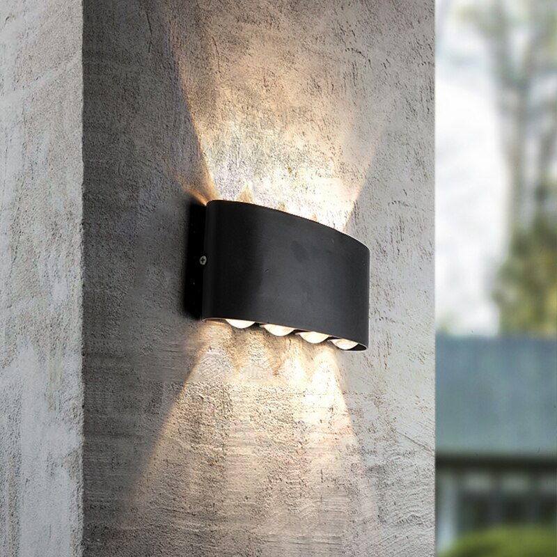 Ip65 cob led utomhus vattentäta verandalampor modernt hem f inredning upp och ner aluminium vägglampa korridor balkong  ac85-265v zbw 0010
