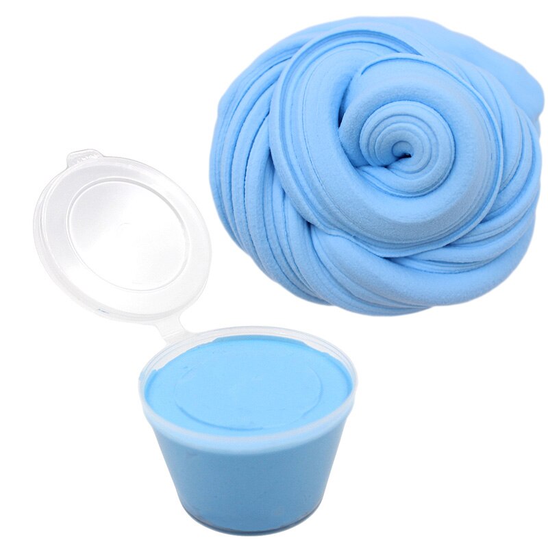 Box Slime Supplies Fluffy Kit DIY Soft Clay Light Charms Floam Slime Glue Putty Antistress Cotton Plasticine Toys for Children: Blue Slime