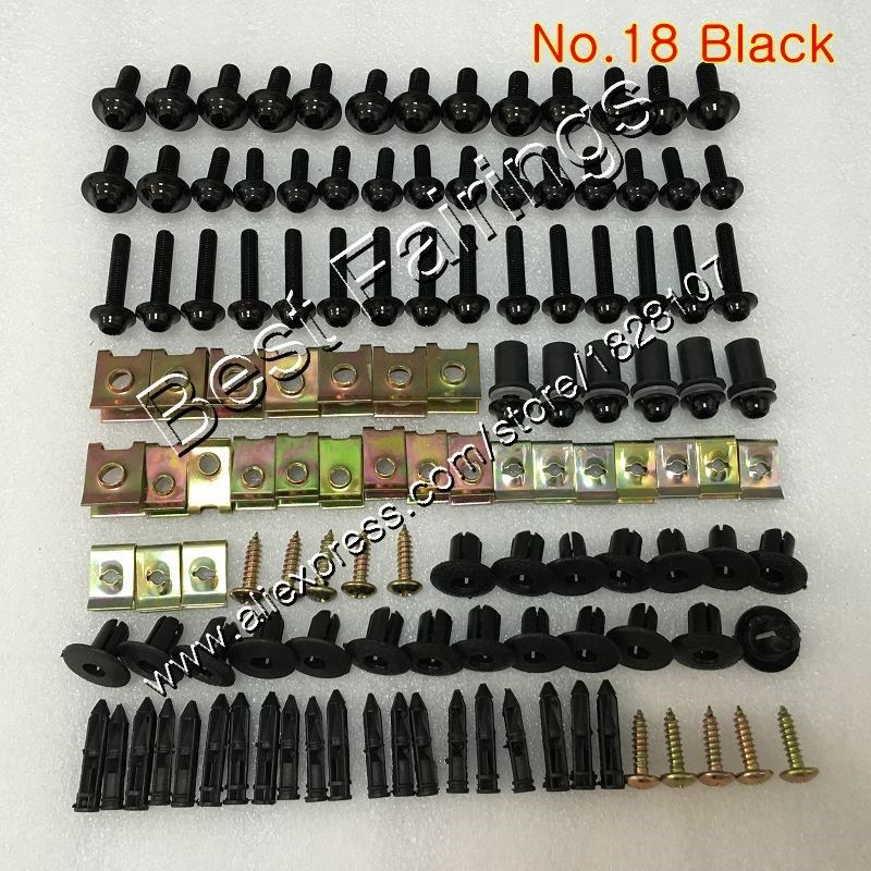 Fairing bolts full screw kit For SUZUKI GSXR600 GSXR750 06 07 GSXR 600 750 K6 GSX R600 R750 2006 2007 Complete Body screws Nuts: No.18