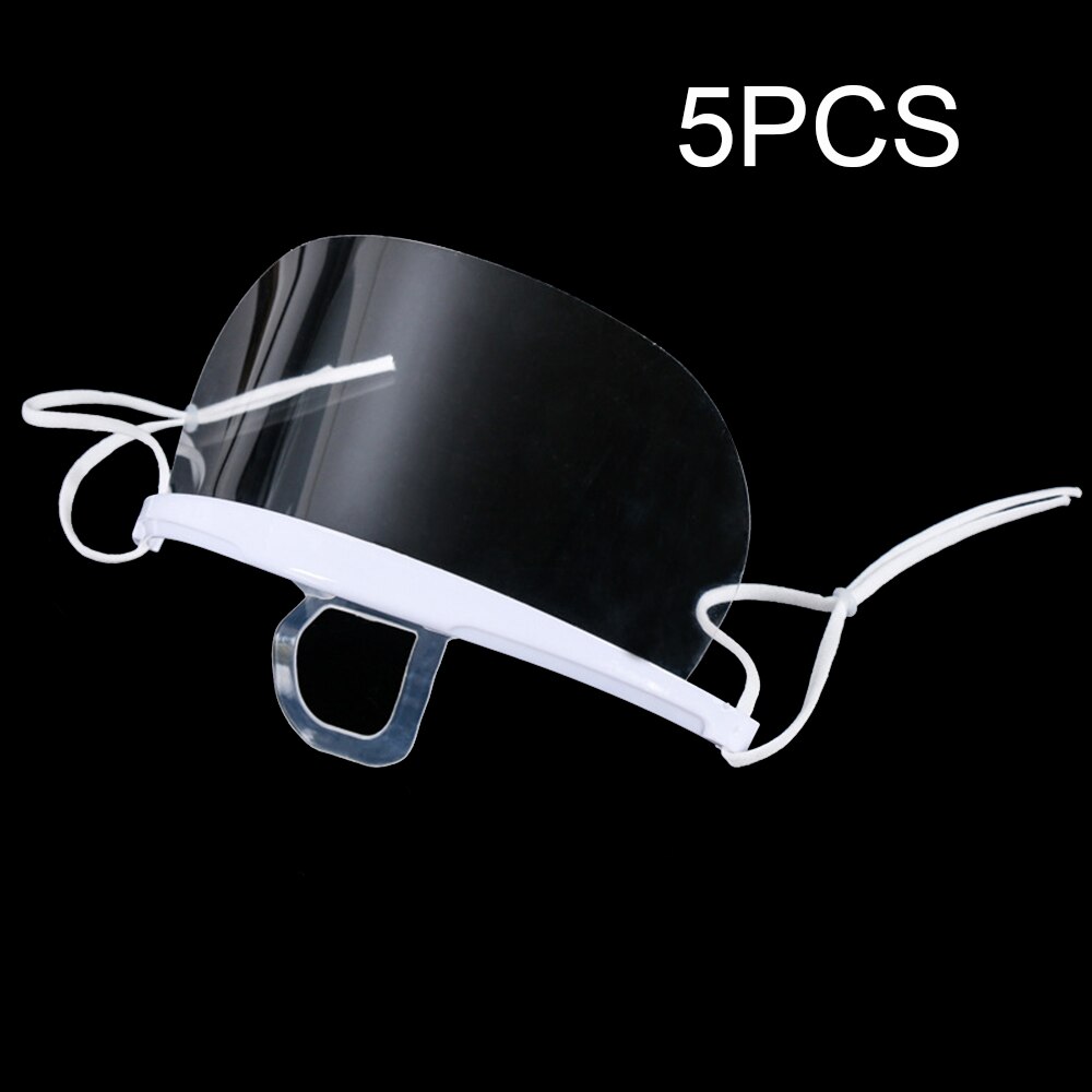 20 stk gennemsigtige masker permanent anti spyt tåge catering mad hotel plastik køkken restaurant masker kokkens special: 602 type 5 stk