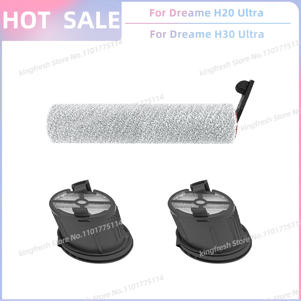 Compatibile con Dreame H14 pro / H14 doppio / H20 pro più / H13 pro / H20 ultra / H30 ultra Parti di Ricambio per Aspirapolvere Spazzola a Rullo Filtro Hepa Accessori: Grigio chiaro