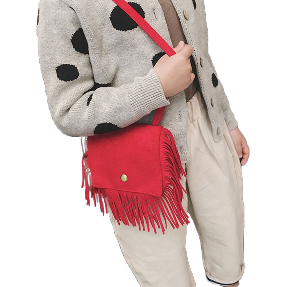 Dejlige børn piger kvast lille kat skulder messenger taske mini mønt punge pu læder håndtaske tegnebog børn satchel taske: Rød