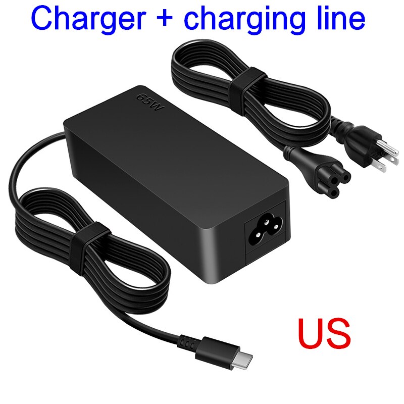 Caricabatterie portatile USB C per Lenovo ThinkPad T480 T480s T580 T580s T15g T14s T15 T14 E480 E580 E15 E14 gen 2 adattatore di alimentazione per taccuino: US caricabatterie  linea