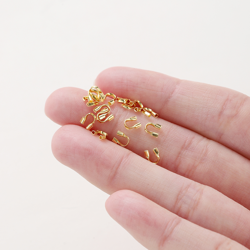 14K/18K Gold Plated Brass Wire Protectors Wire Guard Protector Loop U Shape Clasps Connector for DIY Jewelry Making Accessories