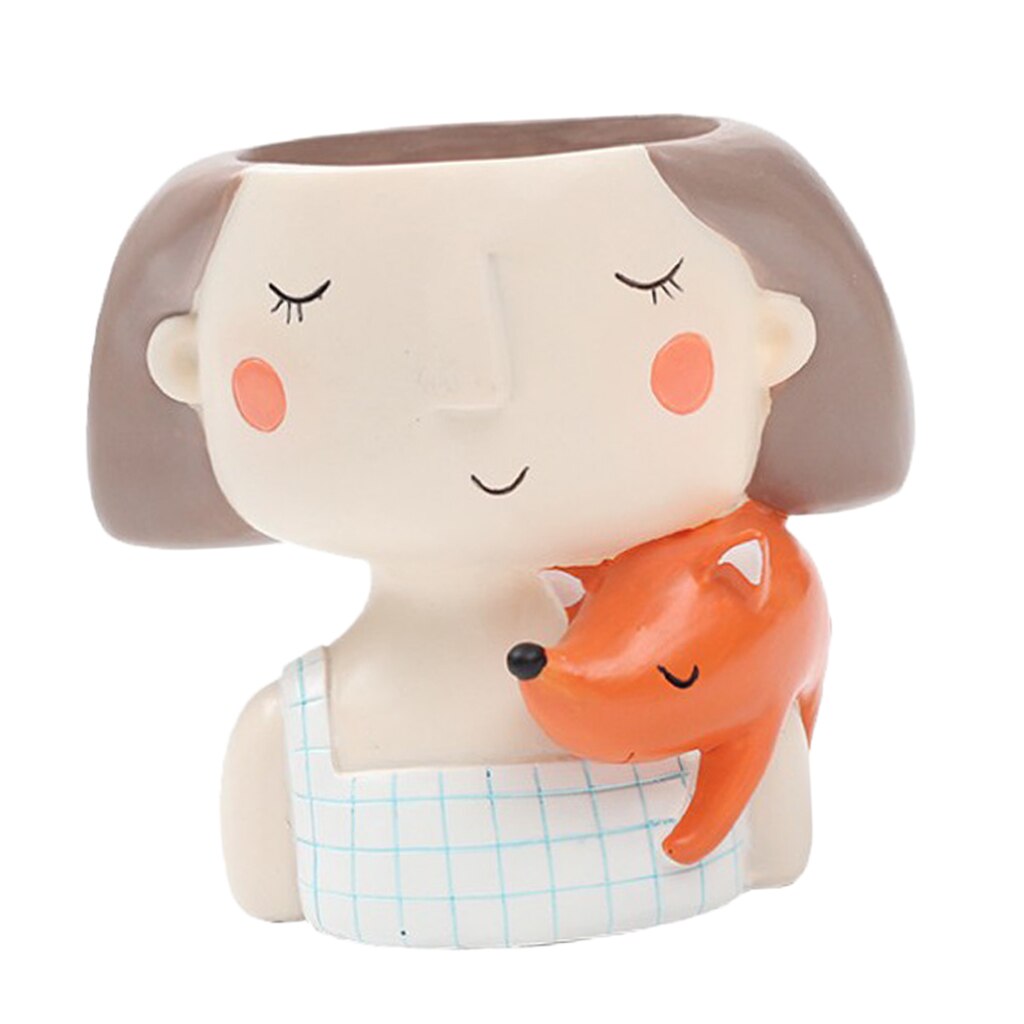 Hars Leuke Meisje & Jongen Mini Bloempotten Cactussen Succulent Plant Container Bloempot Tuin Planter Venster Doos Thuis Diy decor: A