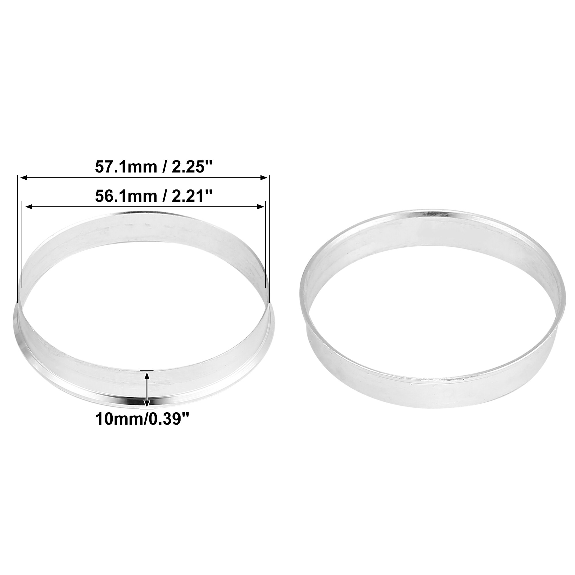 Uxcell 4 Stuks Od 56.1Mm 57.1Mm 63.4Mm Om Id 54.1Mm 56.1Mm 64.1Mm Auto Hub centric Ringen Wiel Boring Centrum Spacer Aluminium: 57.1mm to 56.1mm