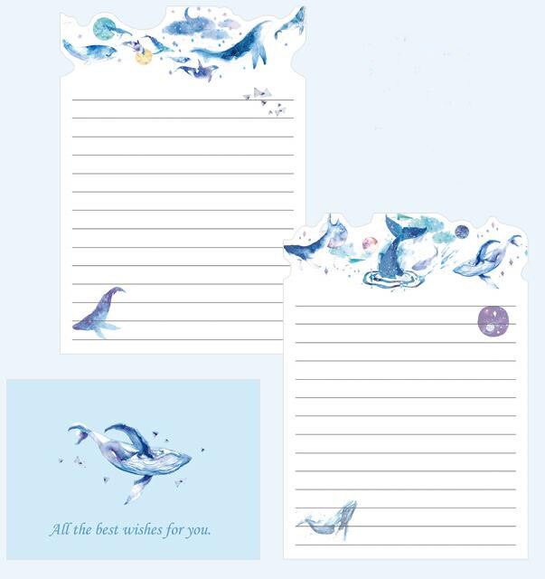 Enveloppes en papier 9 ou 3 + 6 lettres, chat, planète, fleurs, papeterie: C
