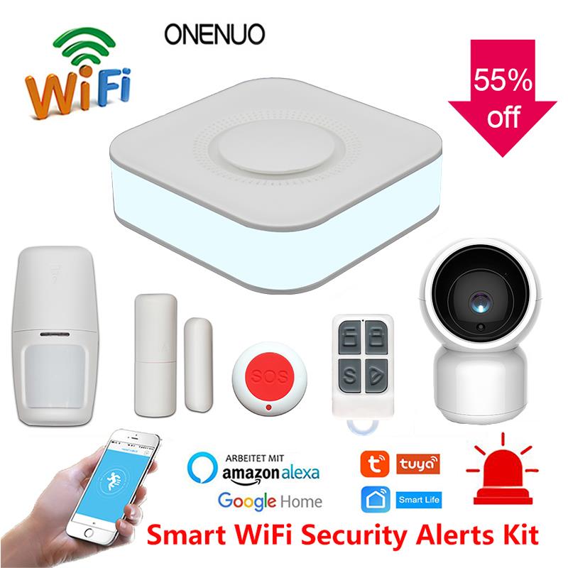 Billig tuya wifi kun hjemmealarm sikkerhed smart system med lys og anti-sabotage funktion