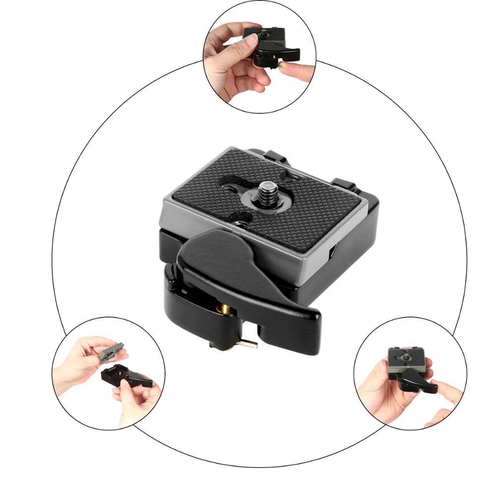 323 RC2 Quick Release Clamp Adapter For Camera Tripod with Manfrotto 200PL-14 Compat Plate BS88 HB88 Stabilizer Plate