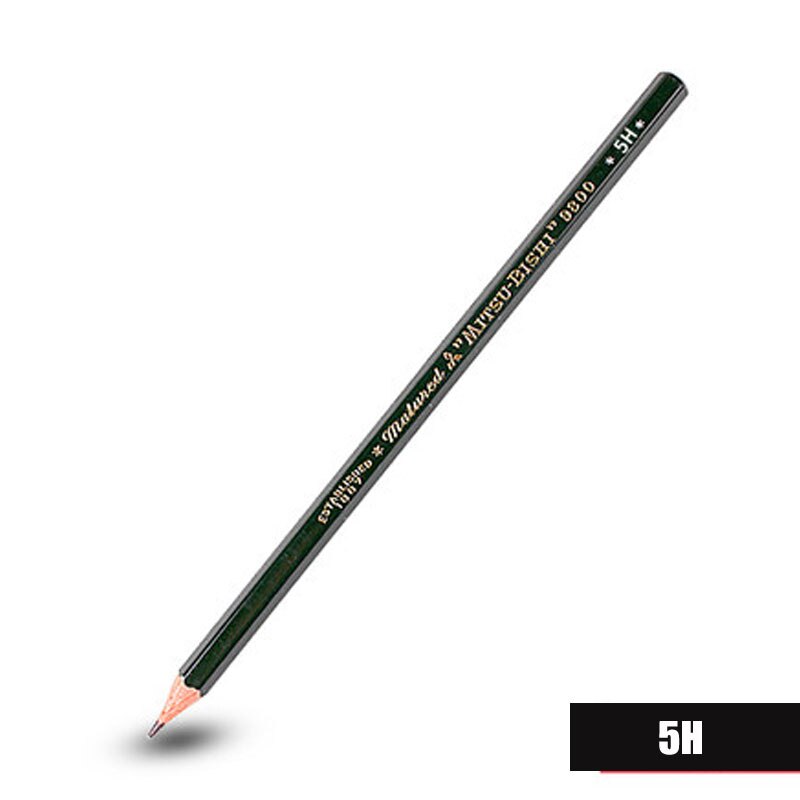 2 pièces UNI MITSUBISHI crayon 9800 Test carte dessin crayons Art croquis crayon: 5H 2pcs