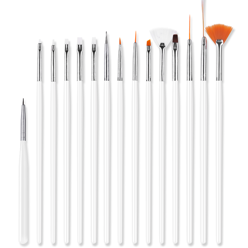 Ensemble de pinceaux à ongles pour Gel UV et acrylique, 7/15 pièces, brosse à ongles pour doublure, dessin, peinture, stylo, , outil d'art des ongles: 10