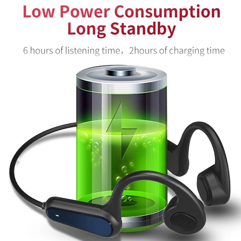 A9 Bone Conduction Headphones Painless Wireless Bluetooth 5.0 Earphone Outdoor Sports Headset Ip56 Waterproof Hands-Free