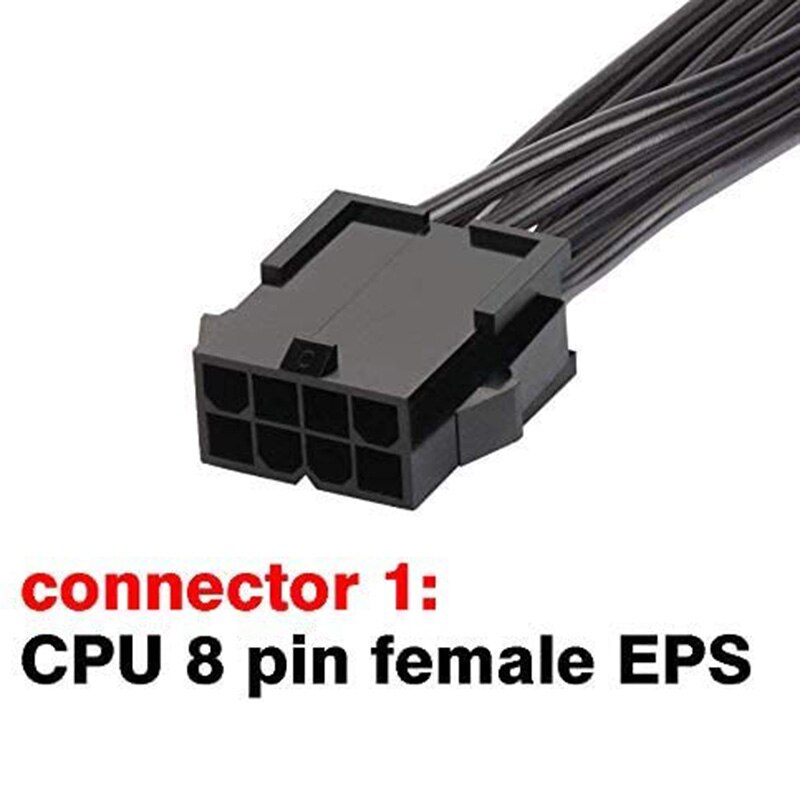 Eps 8 Pin Verlengsnoer, Atx Cpu 8 Pin Female Naar 8(4 + 4) pin Mannelijke Eps Verlengkabel, 12 Inches