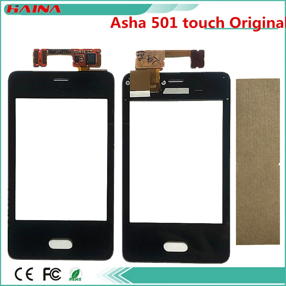 100% Originele Touch Screen Digitizer Vervanging Voor Nokia Asha 501 N501 Touch Panel 3M Tape