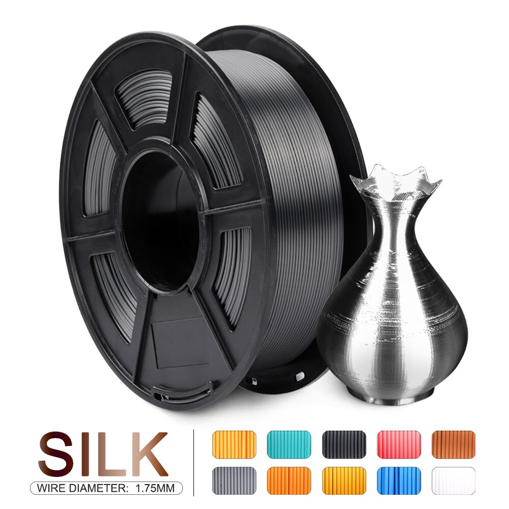 Zijde filament fuchsia zijde 1kg per rol 3d printer filament diy 3d anycubic print navullingen sublimatie uv hars sublimatie: Zijdezwart