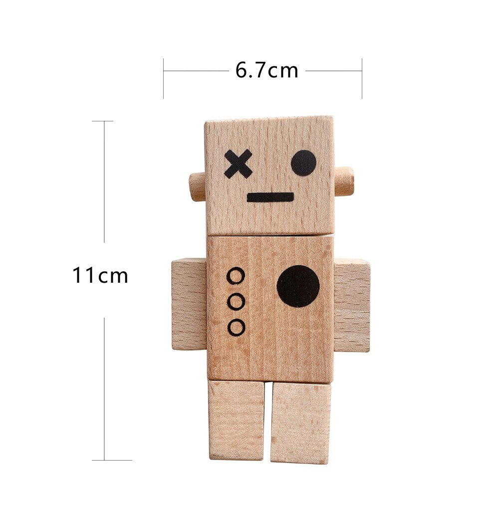 Nordic Wooden Baby Toys Robot Toys For Kids Boy Wooden DIY Room Decor Presents Baby Block Children Goods Toys