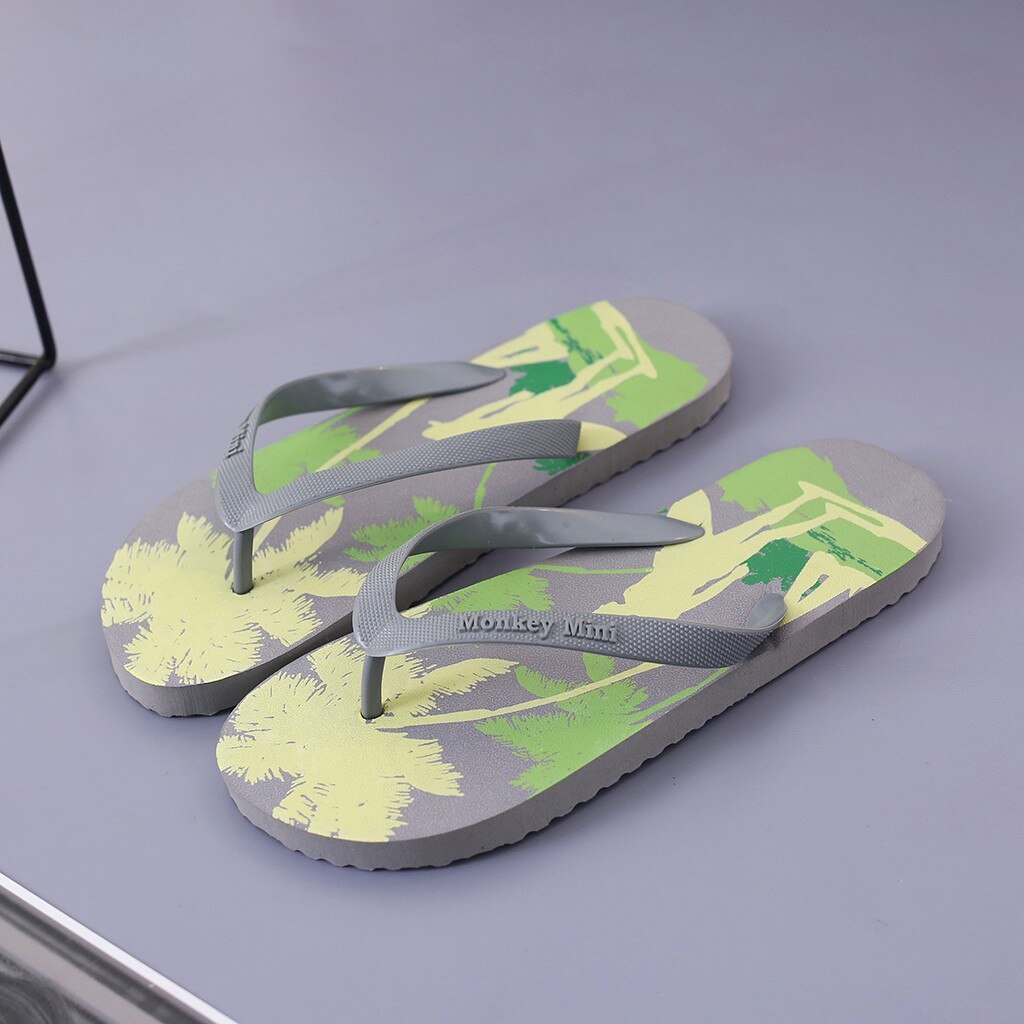 Summer Men's Summer Beach Style Flip Flops Pool Anti-slip Slipper Hawaii Casual Shoes Outdoor Flip Flops Beach Anti-slip shoe: Gray / 44