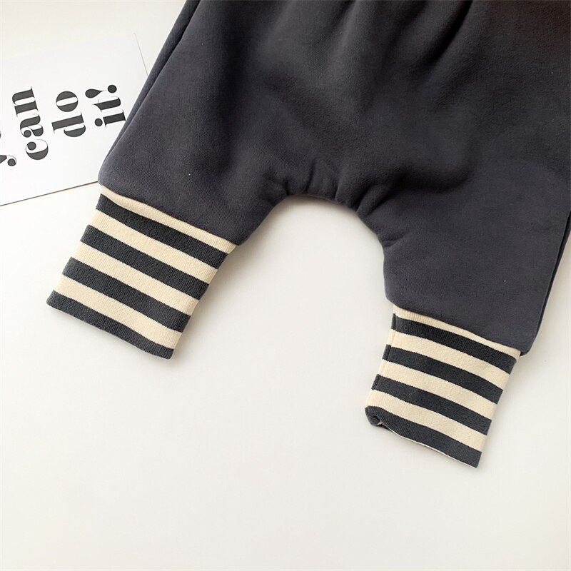 Pantalon en PP épais pour bébé, vêtement d&#39;hiver ample, taille élastique, sarouel de dessin animé, bas en laine pour tout-petit garçon