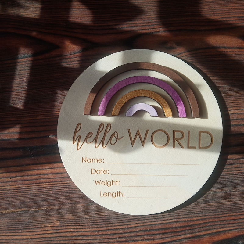 Wooden Rainbow Milestone Cards Growth Commemorate ... – Grandado