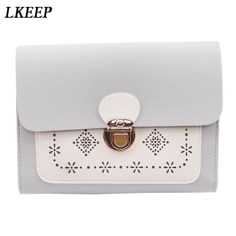 Mobiltelefon taske kvinder messenger tasker hul pu læder skulder taske kvinde hasp crossbody mini håndtasker pung bolsas